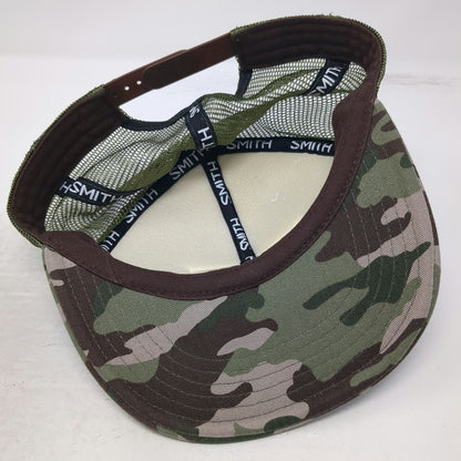 Smith Trucker Hat Green Camo One Size Mesh Back Snapback Patch Logo Graphic