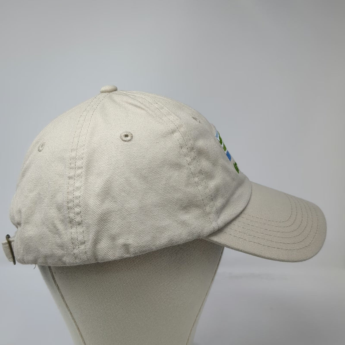 CGS Baseball Cap Beige One Size Greenbelt Embroidered Logo Slideback Cotton Hat