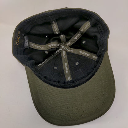 American Flag Fitted Hat Green S/M Patch Patriotic Vented Holes 6 Panel Condor