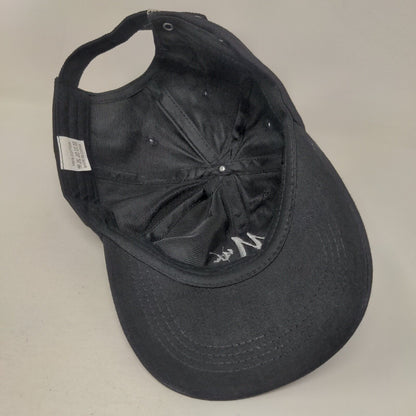 Mr. Slideback Hat Black One Size Adjustable Embroidered 6 Panel Cotton