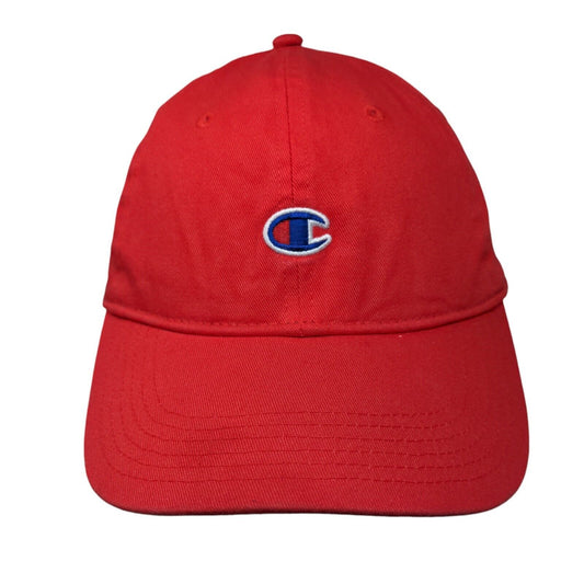 Champion C Logo Slideback Hat Red OSFA Adjustable Embroidered 6 Panel