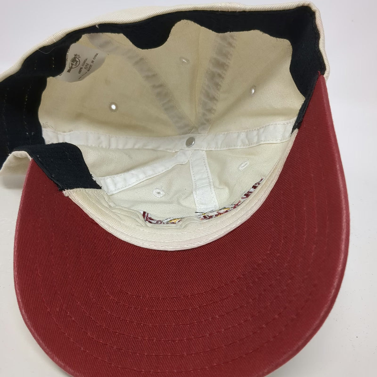 Hard Rock Cafe Baseball Cap Beige M Denver Sandwich Bill Stretch Fit Hat