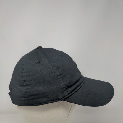 Unbranded Strapback Hat Black OSFM Solid Adjustable Blank Vent Holes