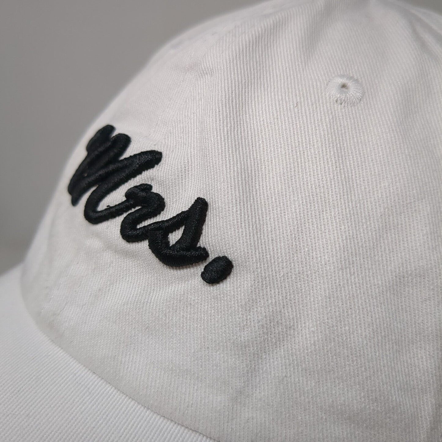 Mrs. Slideback Hat White One Size Solid Adjustable Embroidered 6 Panel