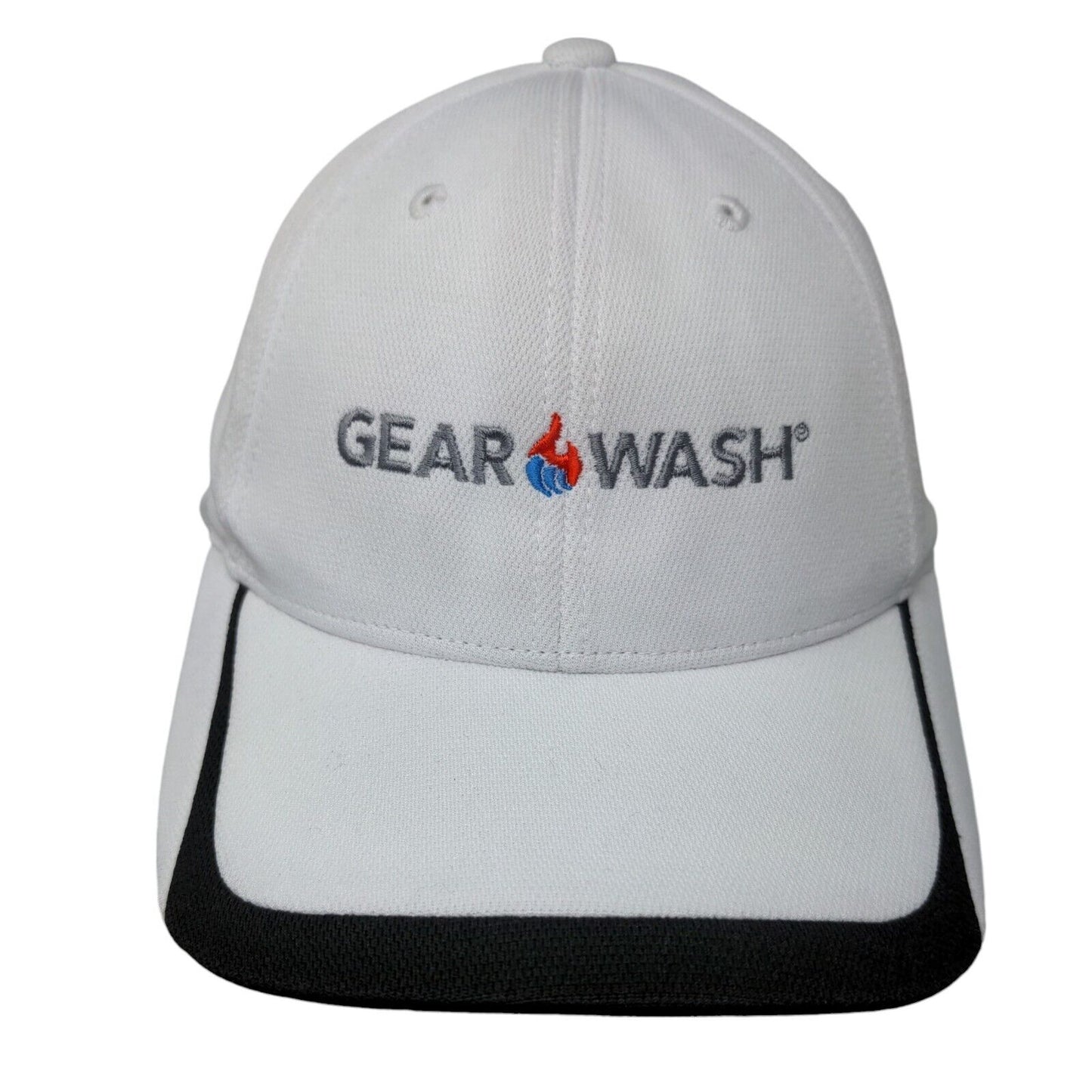 Gear Wash Strapback Hat White One Size Embroidered 6 Panel Sport-Tek