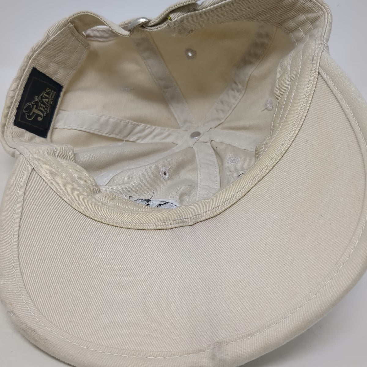 J Hats Baseball Cap Beige One Size Black Mountain NC Bear Distressed Slideback