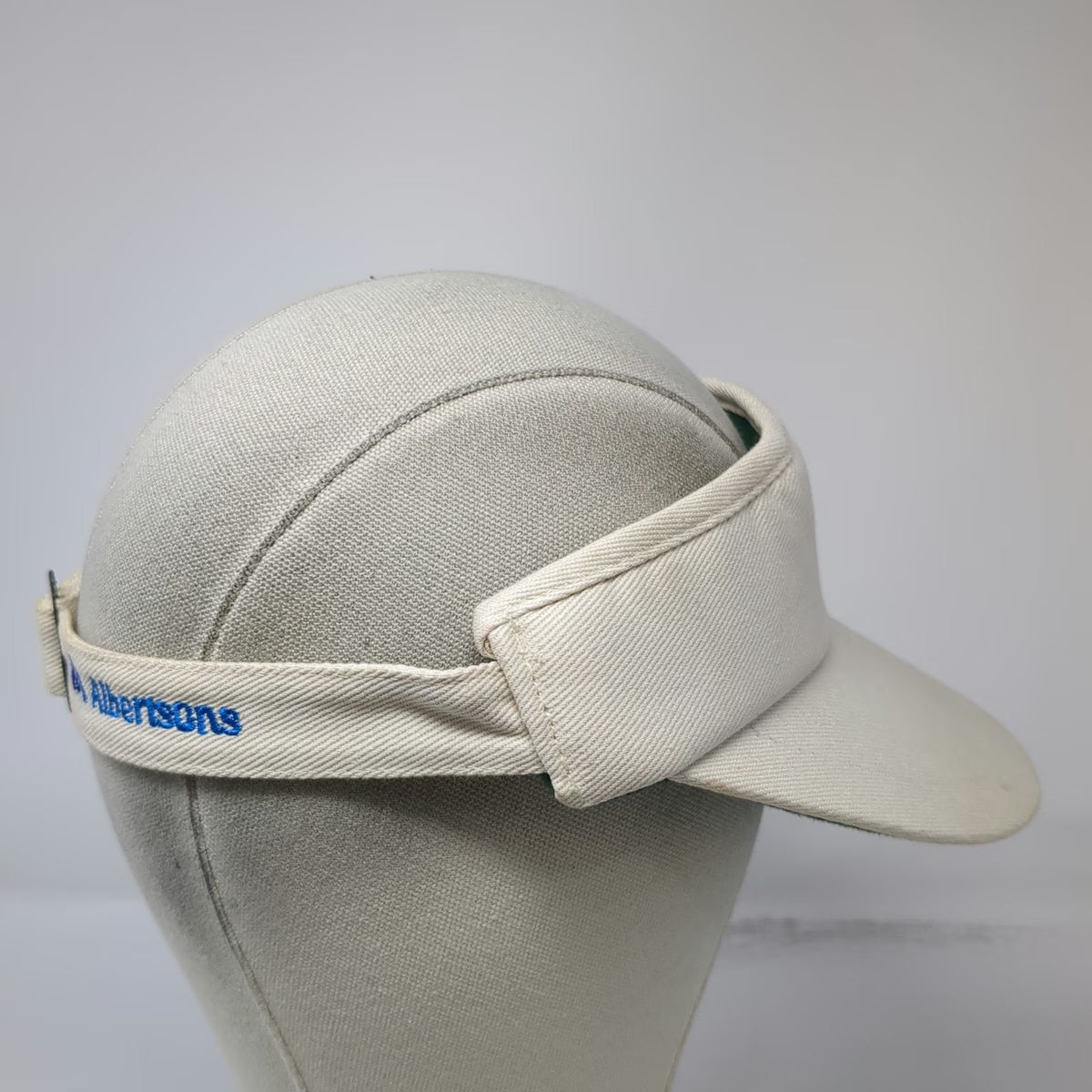 Nike Visor Beige Golf Tour Albertsons Logo Embroidery Cotton Hat Vintage