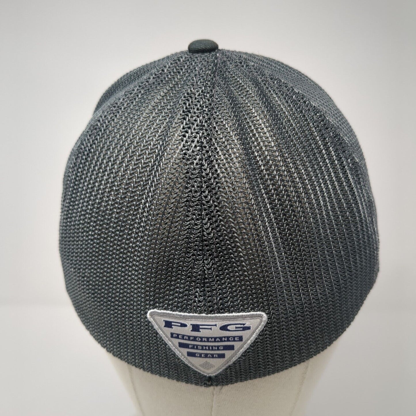 USA Fish Flag Fitted Trucker Hat Black One Size Mesh Back Columbia PFG