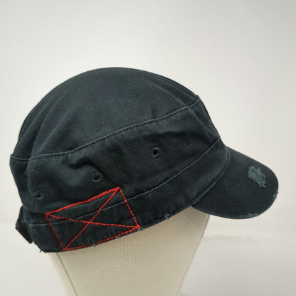 Glare Accessories Army Cap Black One Size Rhinestone Cross Bling Strapback Hat
