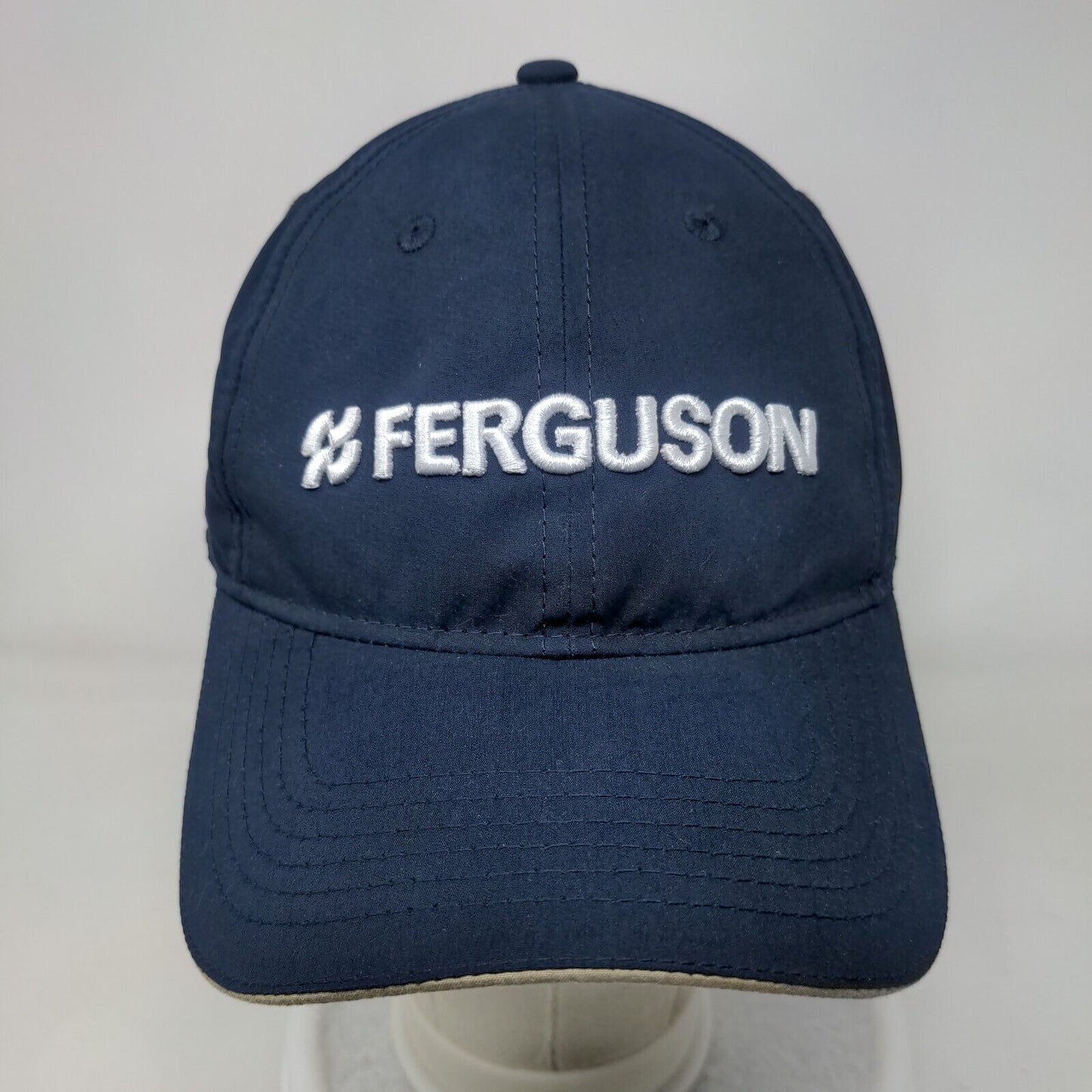 Ferguson Strapback Hat Blue One Size Adjustable Embroidered Vented Holes 6 Panel