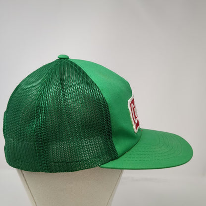 Young An Trucker Hat Green Coleman Patch Mesh Back Snapback Lantern Vintage