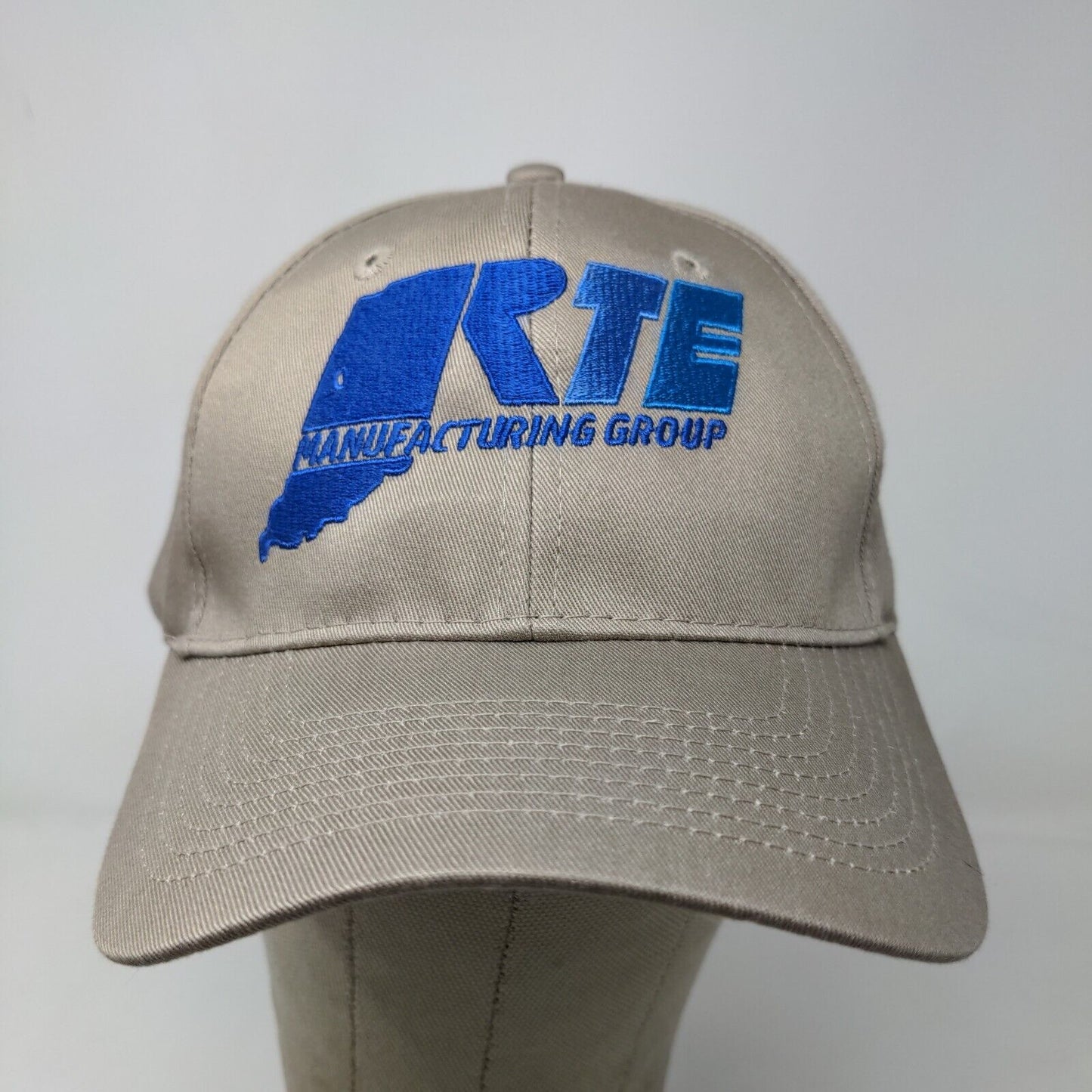 Port & Company Men's Strapback Hat Tan Adjustable RTE Manufacturing Logo