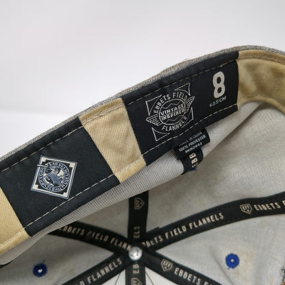 Ebbets Field Flannels Baseball Cap Gray Blue 8 Brooklyn Royal Giants Fitted Hat