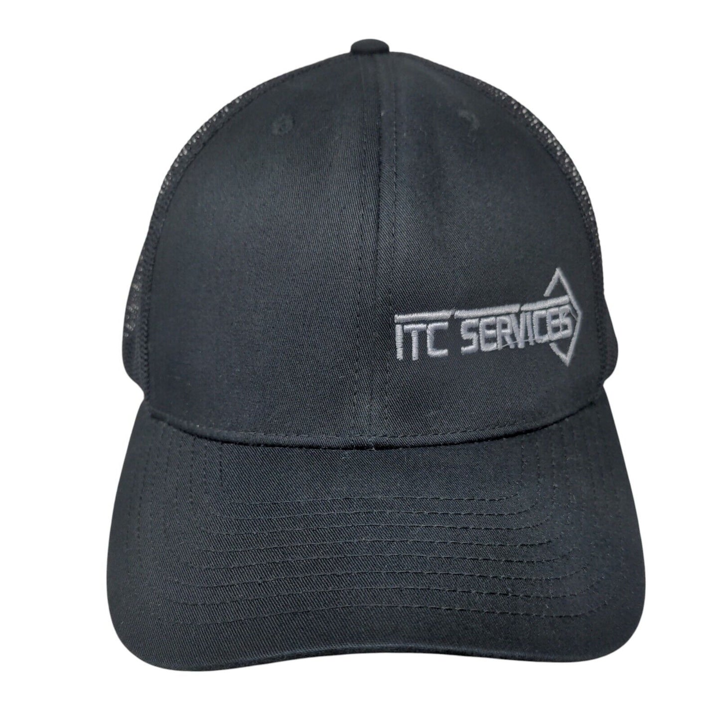 ITC Services Snapback Mesh Back Trucker Hat Black OSFA Richardson