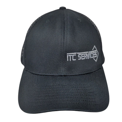 ITC Services Snapback Mesh Back Trucker Hat Black OSFA Richardson