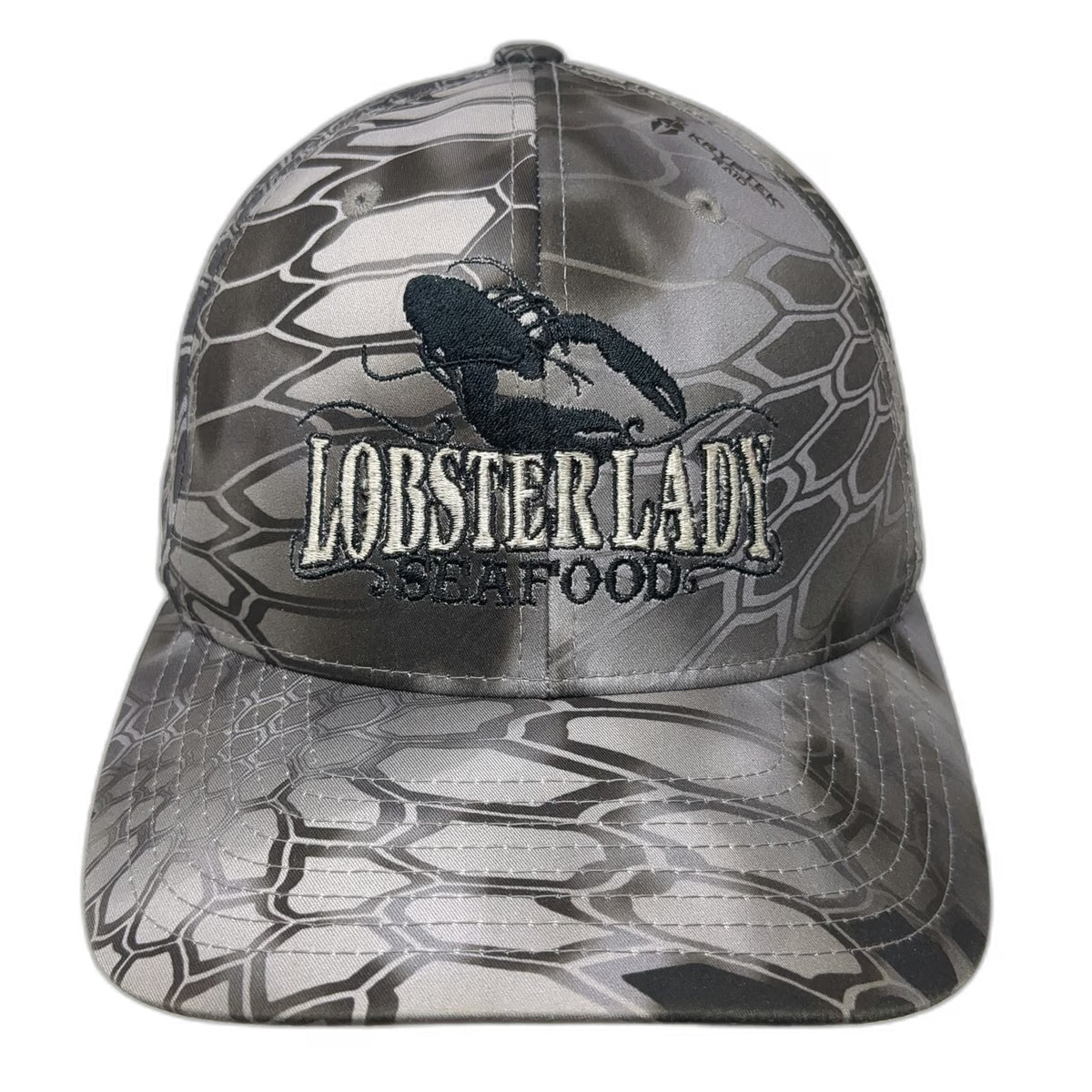 Flexfit Baseball Cap Gray Kryptek Camo Lobster Lady Seafood FL One Size Hat Raid