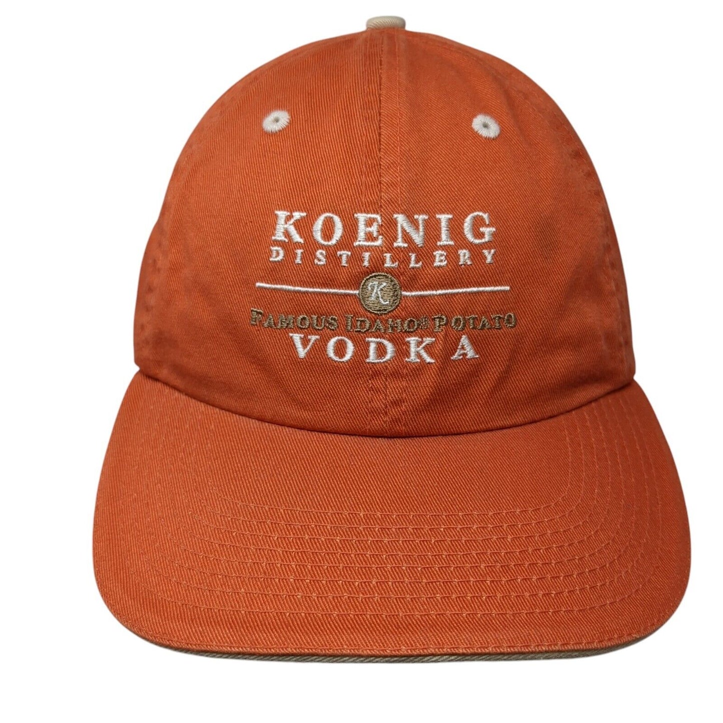 Koenig Distillery Vodka Famous Idaho Potato Slideback Hat Orange OS Fahrenheit