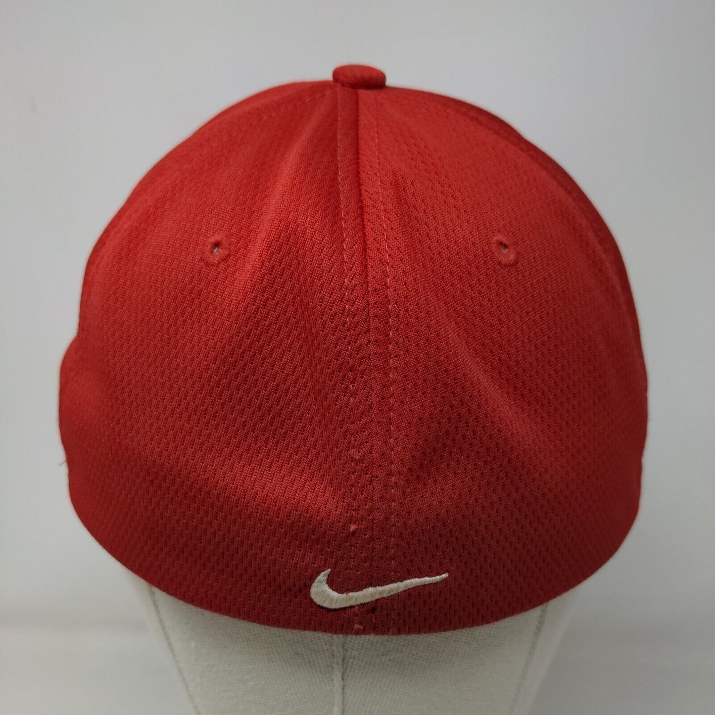 Nike Golf Men's Fitted Hat Red M-L Embroidered Yutes L Logo 100% Polyester