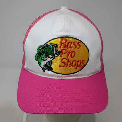 Bass Pro Shops Trucker Hat Pink One Size Mesh Snapback Bass Fish Graphic