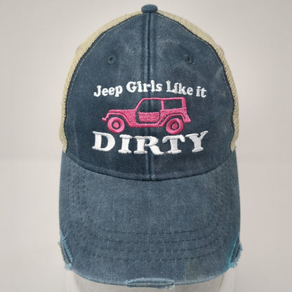 Jeep Girls Like It Dirty Snapback Trucker Hat Multi One Size Mesh Back