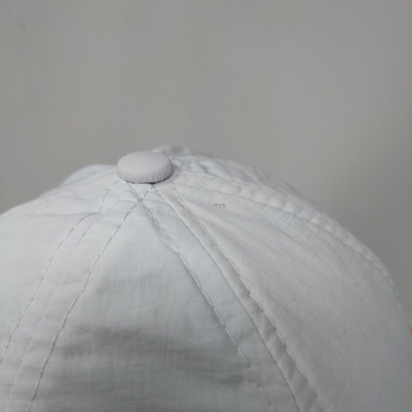 Colombia Strapback Hat White One Size Adjustable Embroidered Striped