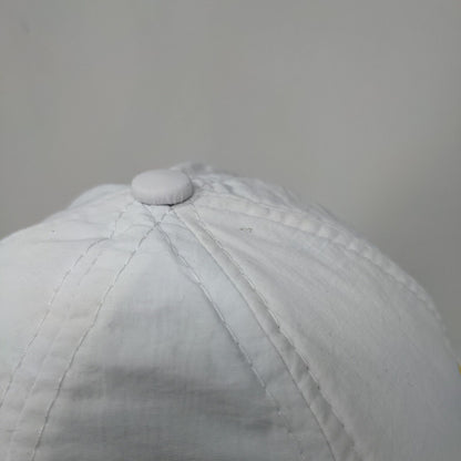 Colombia Strapback Hat White One Size Adjustable Embroidered Striped
