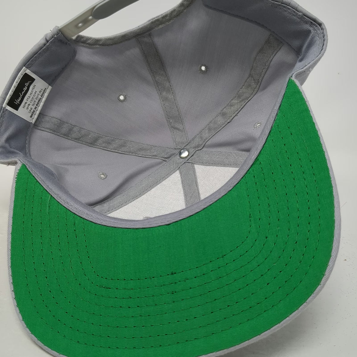 Headmaster Snapback Gray One Size Hat ACT Transportation Flat Brim Green Under