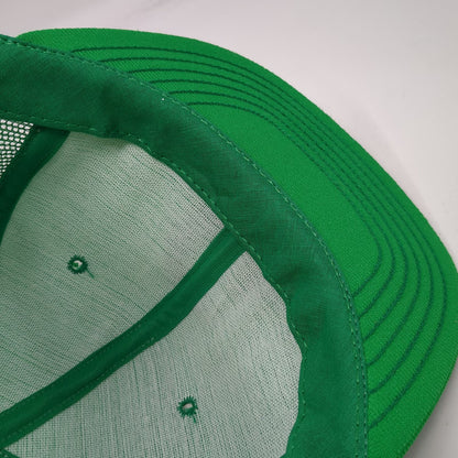 DeLONG Trucker Hat Green L Snapback Mesh G Logo Asterisk Flower USA Made