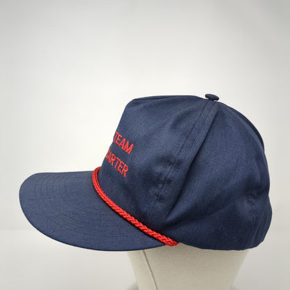 Team Carter Snapback Rope Hat Blue One Size Adjustable Embroidered