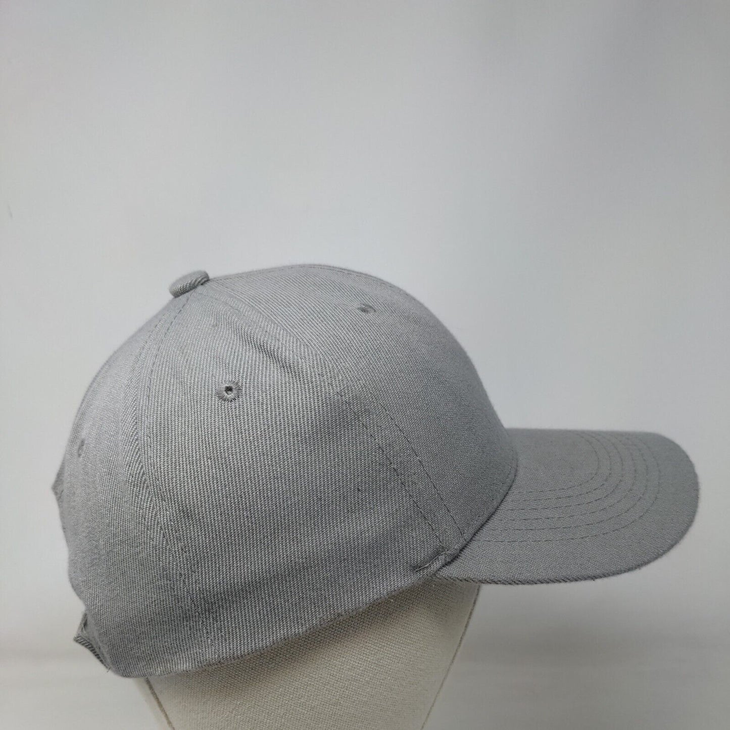 Unbranded Strapback Hat Gray One Size Adjustable Solid Vent Holes Blank