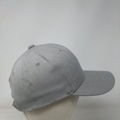Unbranded Strapback Hat Gray One Size Adjustable Solid Vent Holes Blank