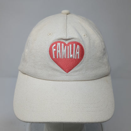 Familia Heart Slideback Hat Beige One Size Adjustable Leather Strap
