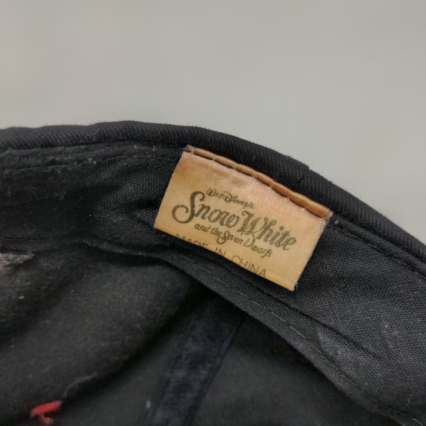 Disney Snow White & The Seven Dwarves Snapback Hat Black OSFA Grumpy Distressed