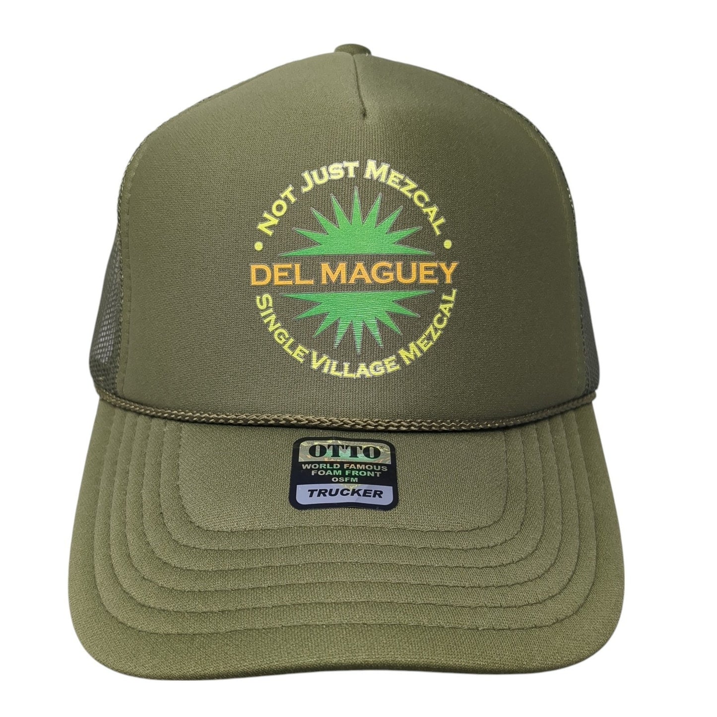 Del Maguey Not Just Mezcal Single Village Trucker Hat Green OS Mesh Back Otto
