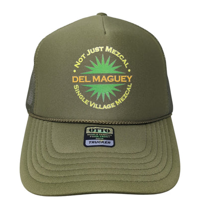 Del Maguey Not Just Mezcal Single Village Trucker Hat Green OS Mesh Back Otto