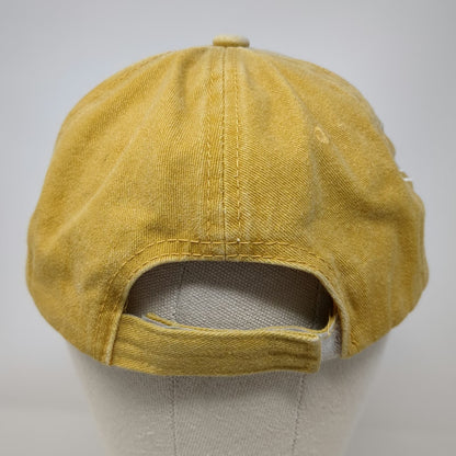 Baseball Cap Yellow One Size Sicilia Trinacria Washed Cotton Strapback Italy Hat