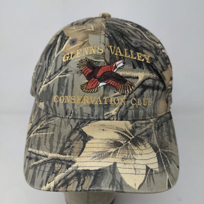 Nissin Men's Slideback Camo Hat Glenns Valley Conservation Club Embroidered Logo