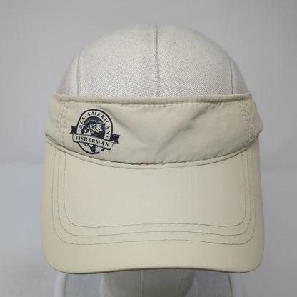 All American Fisherman Sun Visor Hat Beige One Size Adjustable Strap Signatures