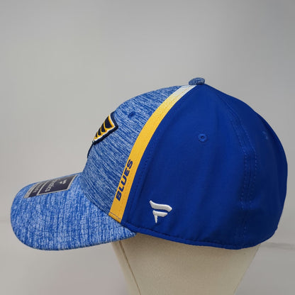 St. Louis Blues NHL Fanatics Cap Blue Yellow L Stretch Fit Flex Curved Brim Hat