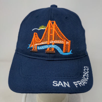 San Francisco Strapback Hat Blue One Size Adjustable Embroidered 6 Panel