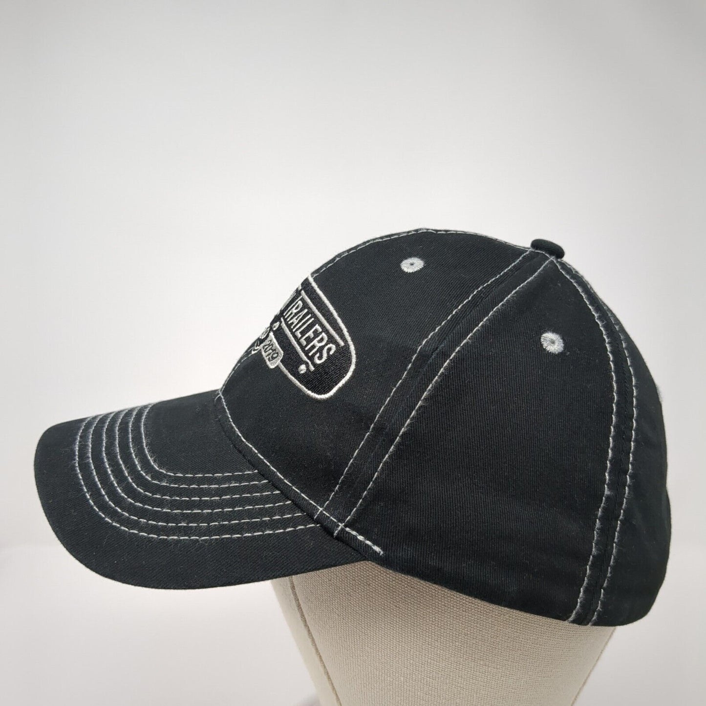 Western Trailers Strapback Hat Black One Size Embroidered 6 Panel