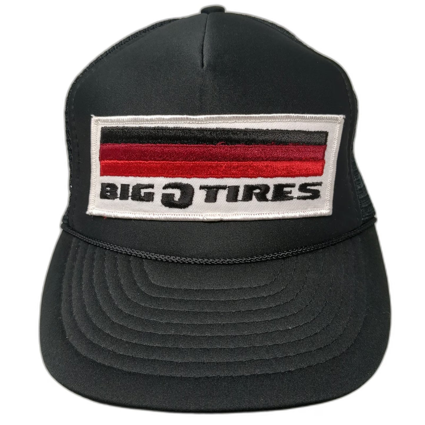 Nissin Cap Trucker Hat Black One Size Big O Tires Patch Mesh Back Snapback