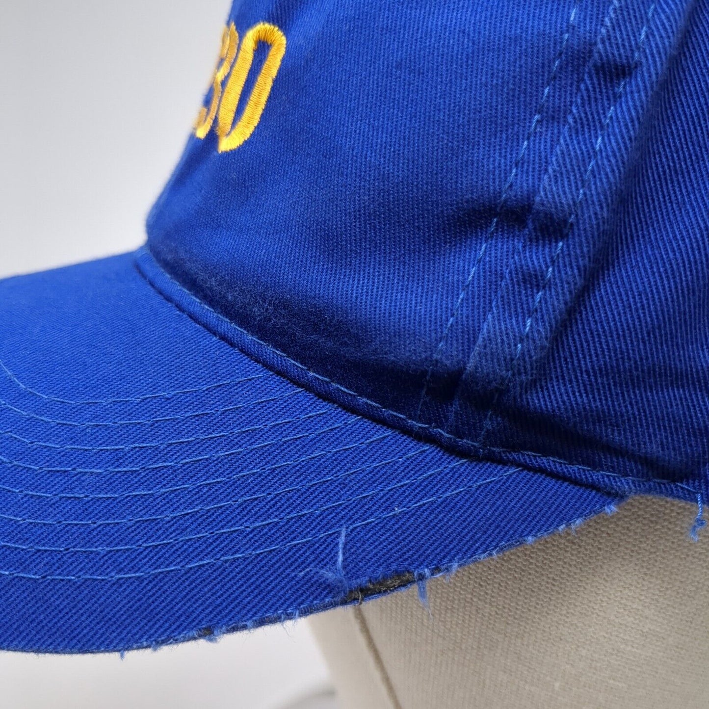 1230 Snapback Hat Blue One Size Adjustable Embroidered Solid 6 Panel