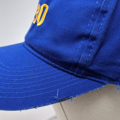 1230 Snapback Hat Blue One Size Adjustable Embroidered Solid 6 Panel