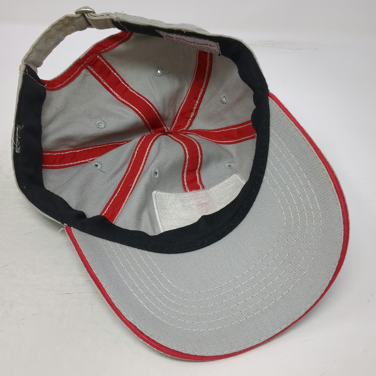 Signatures Coors Light Baseball Cap Gray One Size Red Trim Slideback Hat Patch