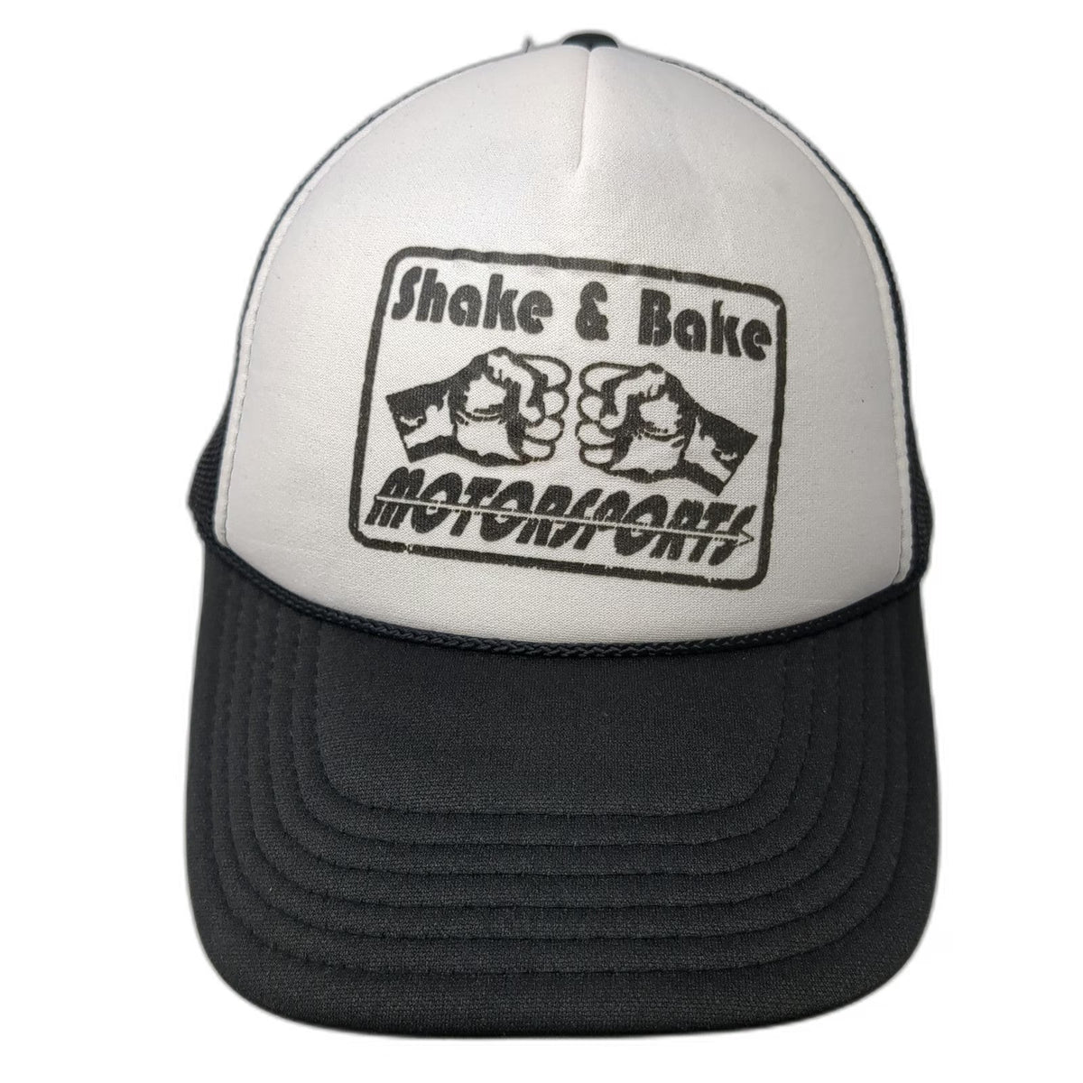 Otto Trucker Hat Black White One Size Shake & Bake Motorsports Mesh Snapback