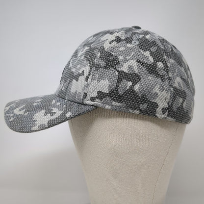 Adidas Baseball Cap Gray One Size Fitted Camo Mesh Stretch Hat Embroidered Logo