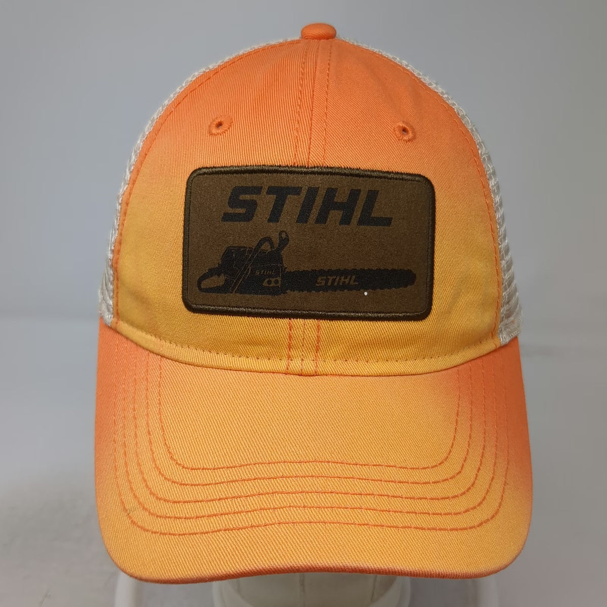 Stihl Trucker Hat Orange One Size Chainsaw Patch Mesh Snapback Tool Logo Cap
