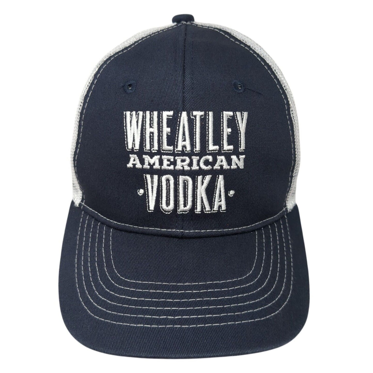 Wheatley American Vodka Snapback Trucker Hat Blue One Size Mesh Back