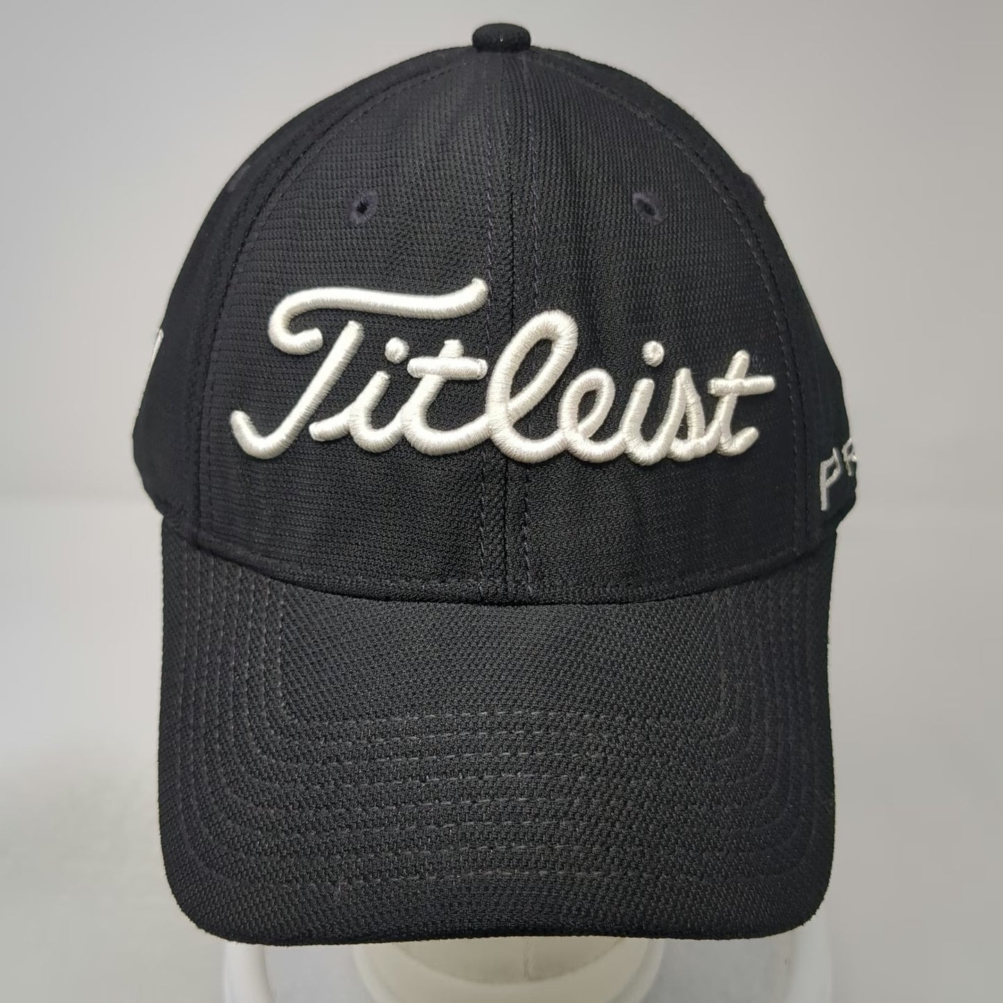Titleist New Era Cap Black White L Pro V1 FootJoy Stretch Fit Spandex Golf Hat